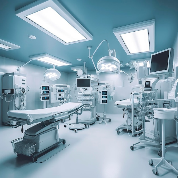 현대적인 수술실의 장비와 의료 장비 인공지능 (AI)