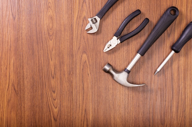 Equipment, tools on wood