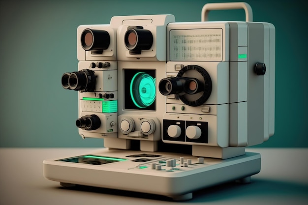 Equipment used in ophthalmic diagnostics sophisticated machinery at the eye clinic