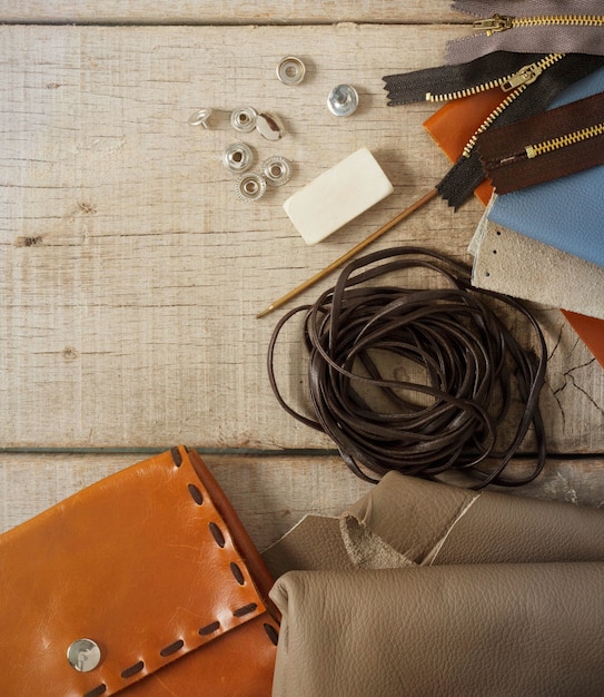 equipment on wooden.