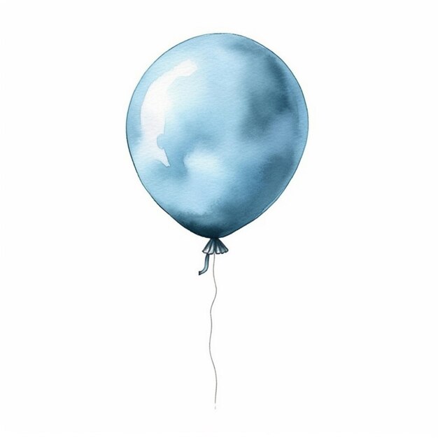 Foto er is een blauwe ballon met een snaar aan.