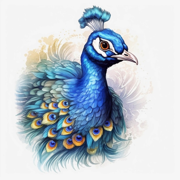 Er is een blauwe vogel met een lange staart en een groot oog generatieve ai