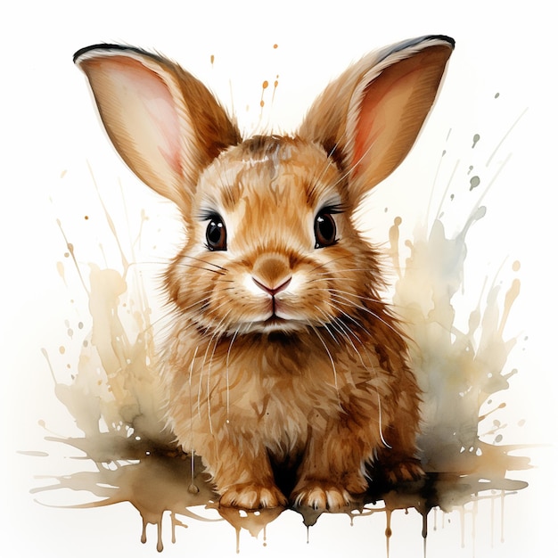 er is een bruin konijn met grote oren en een grote neus generatieve ai