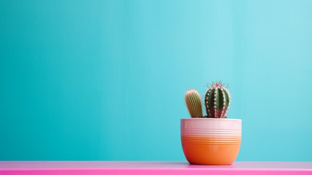 Er is een cactus in een pot op een tafel generatieve ai