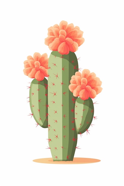 er is een cactus met bloemen erop in de woestijn generatieve ai