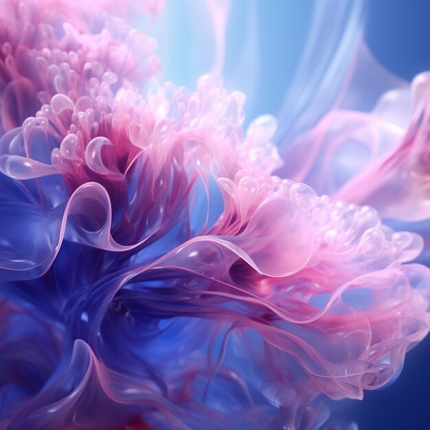 er is een close-up van een bloem met een blauwe generatieve ai als achtergrond
