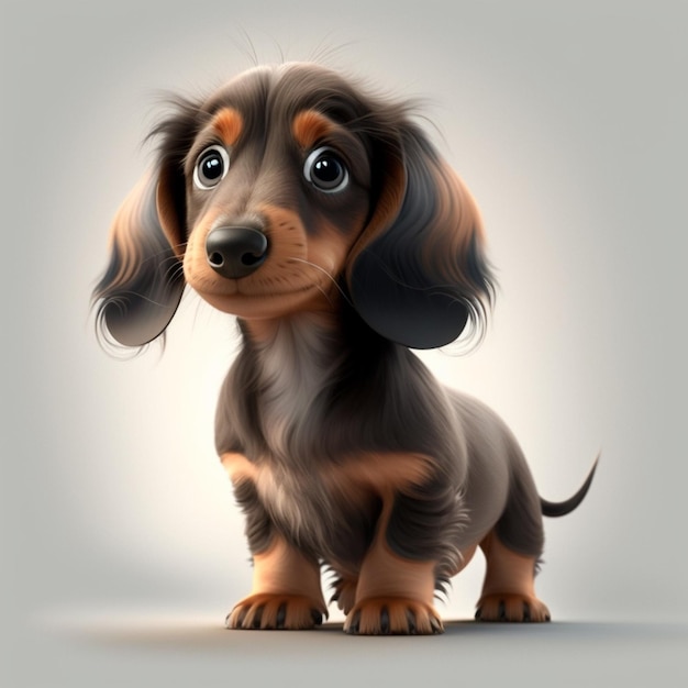 Er is een digitaal schilderij van een hond met grote ogen generatieve ai