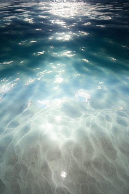 Er is een foto van een waterlichaam met de zon die door het water schijnt.