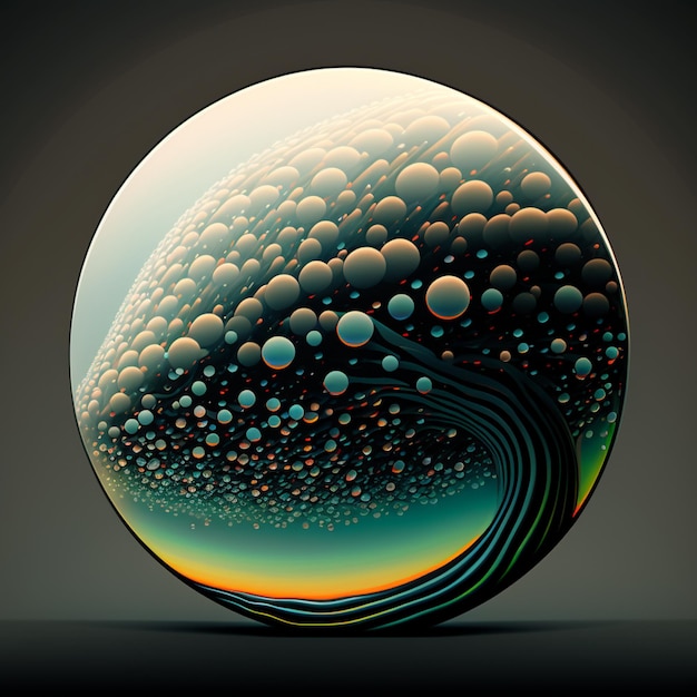 Er is een glazen bol met veel bubbels erop generatieve ai