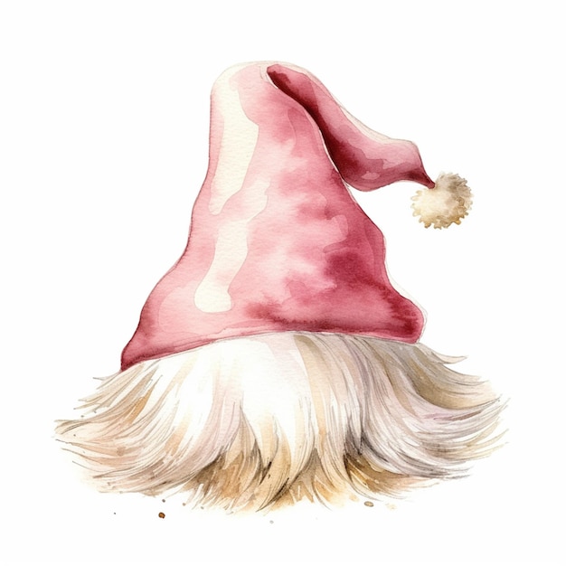 Er is een hond met een kerstmuts en een generatieve ai met een rode hoed