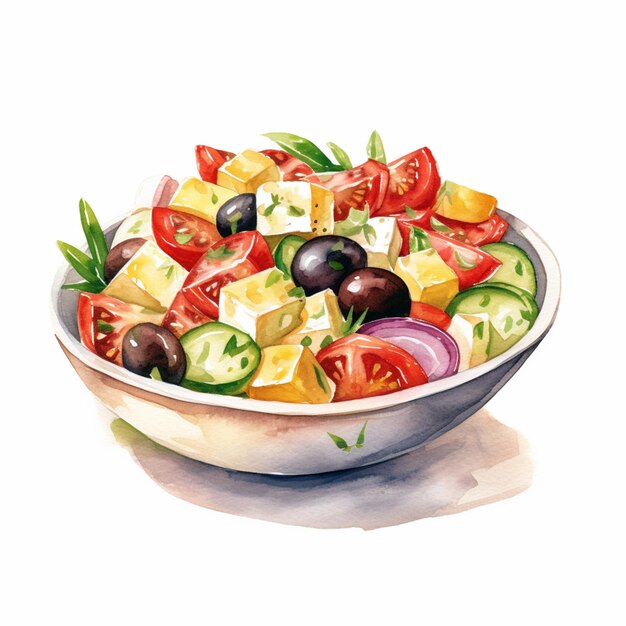 Er is een kom salade met tomaten generatieve ai