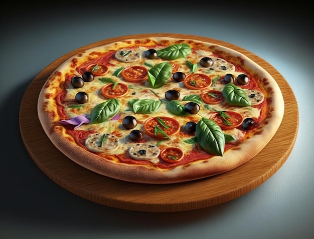 Er is een pizza met olijven generatieve ai