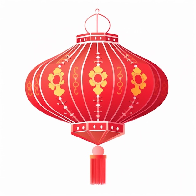 er is een rode lantaarn met gouden ontwerpen erop generatieve ai