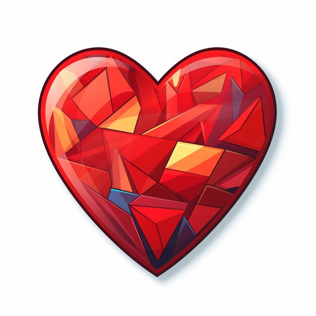 Er is een rood hart met een gebroken glas ontwerp op generatieve ai