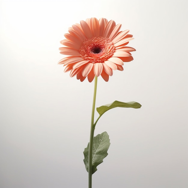 Er is een roze bloem die in een vaas op een tafel generatieve ai