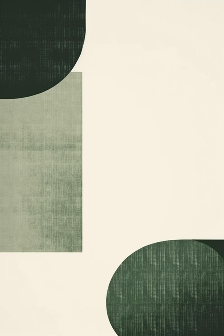 Foto er is een schilderij van een groen en wit ontwerp met een zwart-witte achtergrond generatieve ai