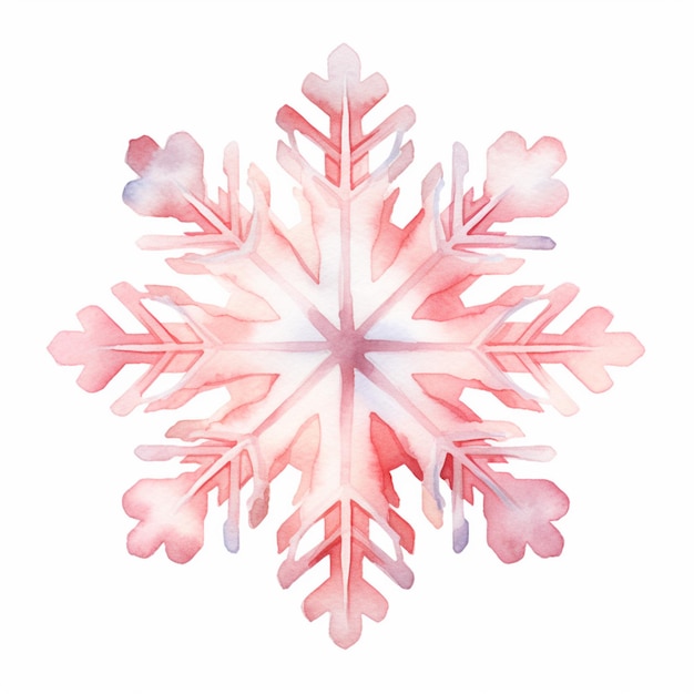 Er is een sneeuwvlok gemaakt van roze en witte sneeuwvlokken generatieve ai