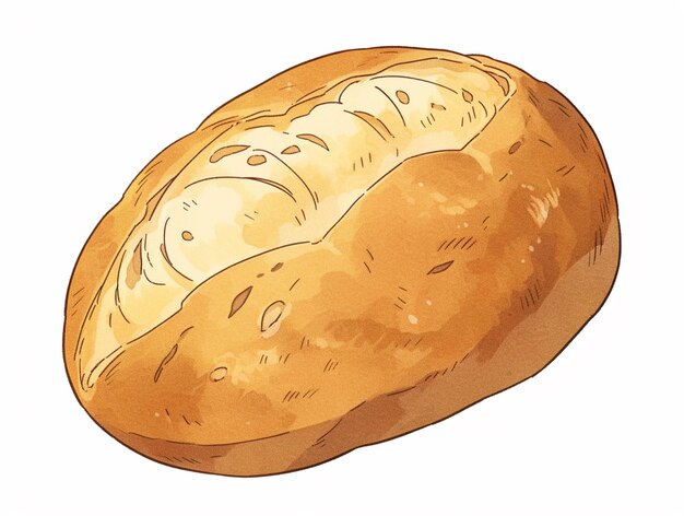er is een tekening van een brood met kaas erop generatieve ai