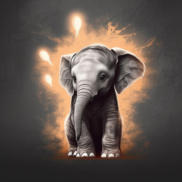 Er is een tekening van een olifant met een gloeilamp boven het generatieve ai