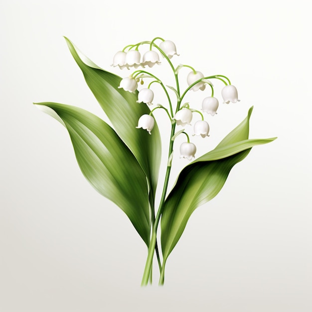 Foto er is een witte bloem die op een stengel zit met generatieve bladeren