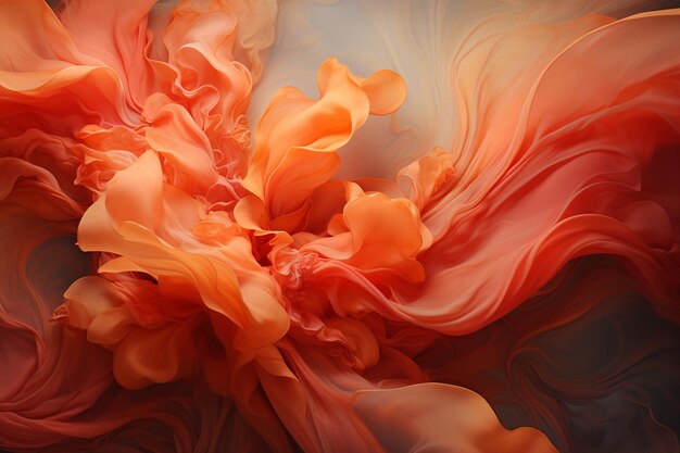 Er is een zeer grote oranje bloem die in het midden van een schilderij generatieve ai
