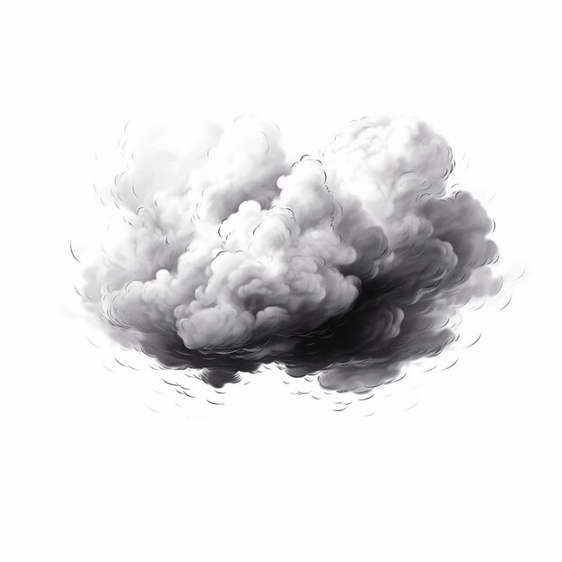 Er is een zwart-wit foto van een wolk rook generatieve ai