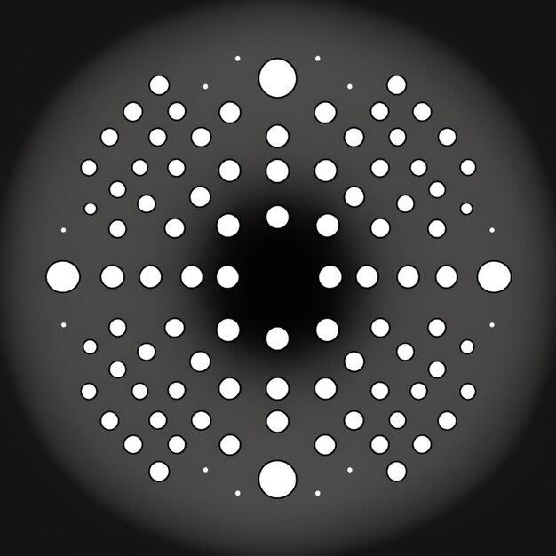 Er is een zwart-witfoto van een cirkelvormig object generatieve ai