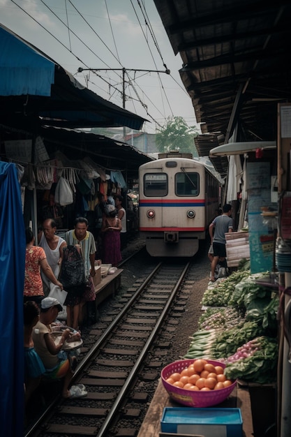 Er komt een trein over de rails