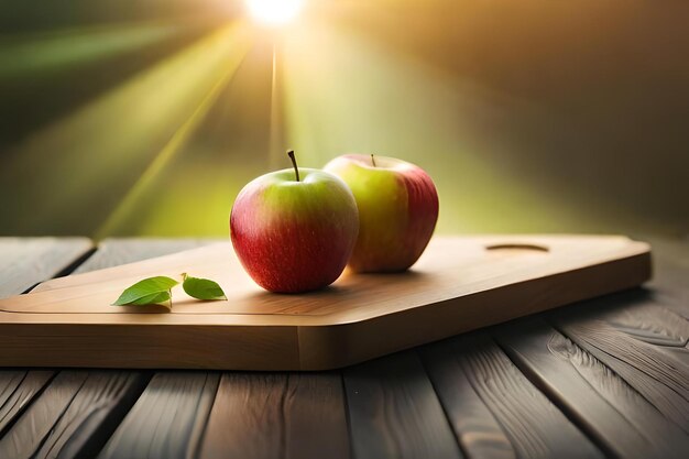 Foto er liggen realistisch gesneden appels op tafel