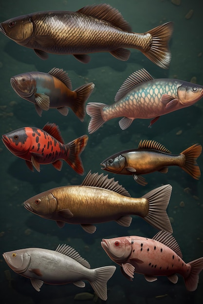 Er worden verschillende soorten zoetwatervissen gegenereerd