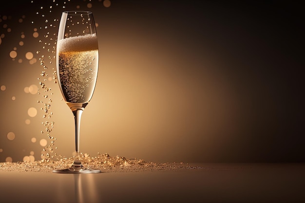 Er wordt een glas champagne in gegoten, generatieve AI