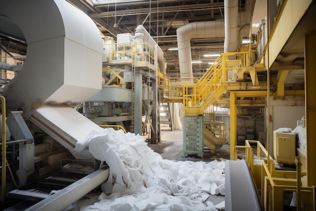 Foto er wordt een grote industriële fabriek gebouwd in een fabriek.