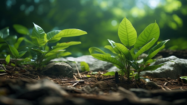 Er zijn enkele planten die uit de grond groeien generatieve ai