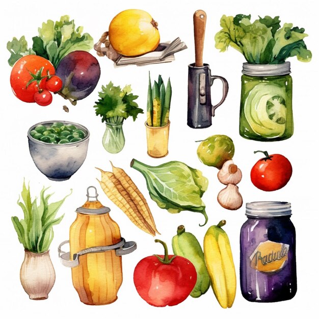 Er zijn veel verschillende groenten en fruit in de foto generatieve ai