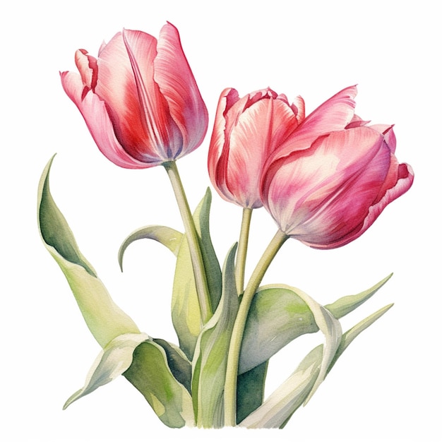 Er zitten twee roze tulpen in een vaas.