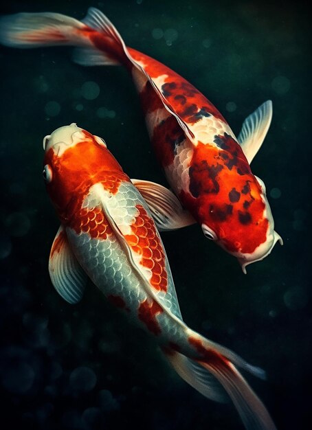 er zwemmen twee vissen samen in het water generatieve ai