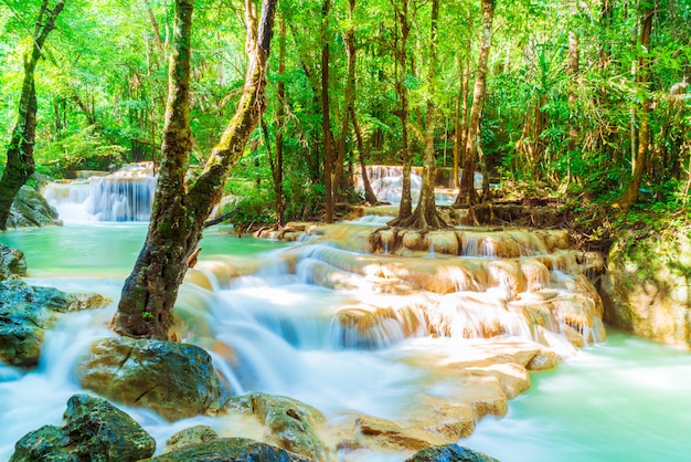 Erawan Waterfall, Erawan National Park at Kanchanaburi in Thailand