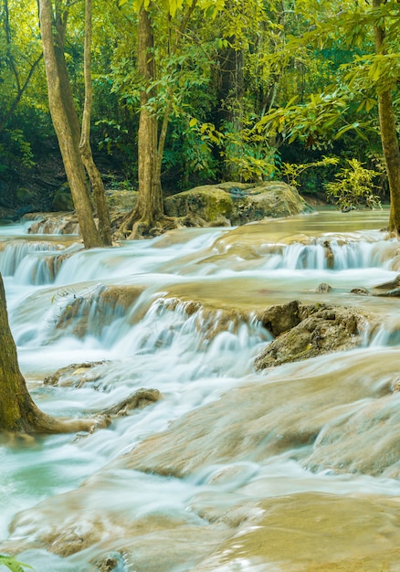 Erawan Waterfall, Erawan National Park at Kanchanaburi in Thailand