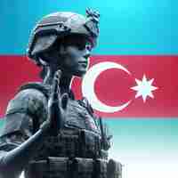 Photo erbaijan flag background soldier