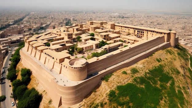 Erbil Citadel Historisch Toeristisch Gebouw UNESCO Architectuurfonds Archeologisch erfgoed van Irak AI