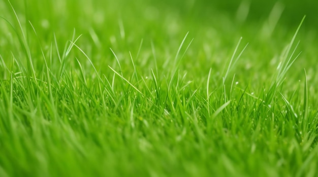 erdant Harmony Natural Blurred Background of Lush Green Grass Dappled in Light