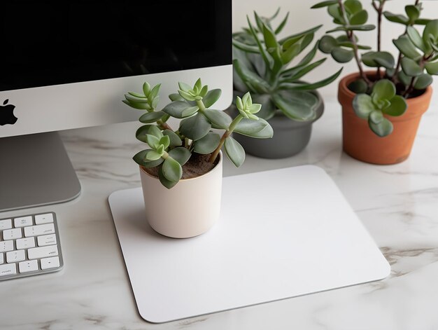 Ergonomic Mouse Pad Mockup for Comfortable Computing AI Generated