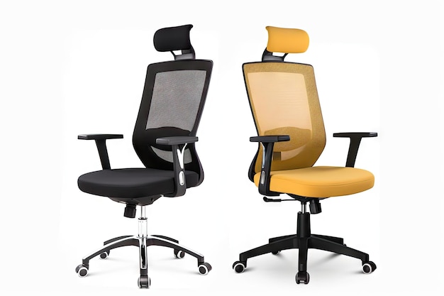 Ergonomic office chair with adjustable seat backrest and armrests created with generative ai