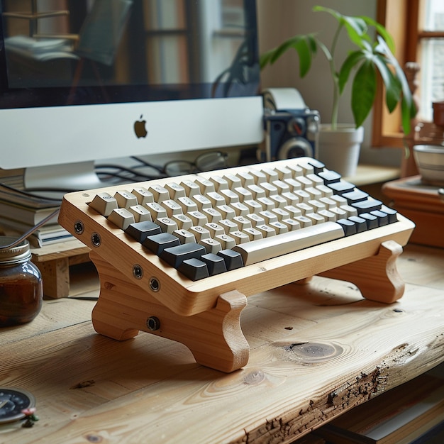 Ergonomisch toetsenbord met verstelbare kantelbenenAr achtergrond