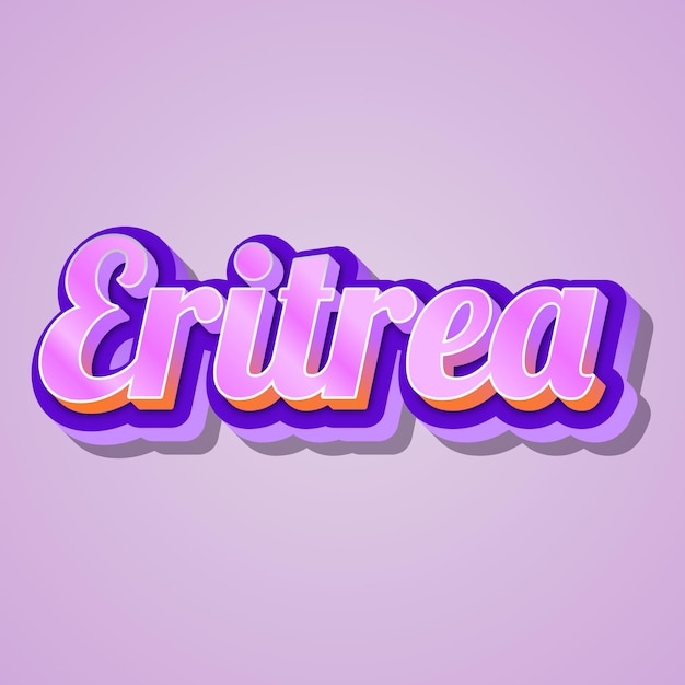 Photo eritrea typography 3d design cute text word cool background photo jpg