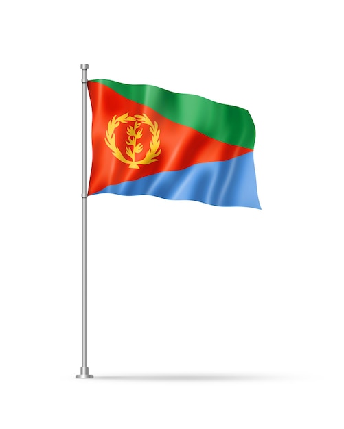 Eritrean flag isolated on white