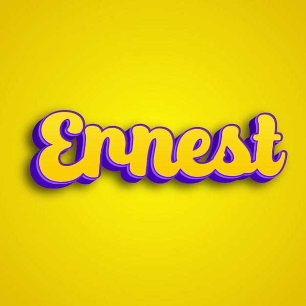 Photo ernest typography 3d design yellow pink white background photo jpg