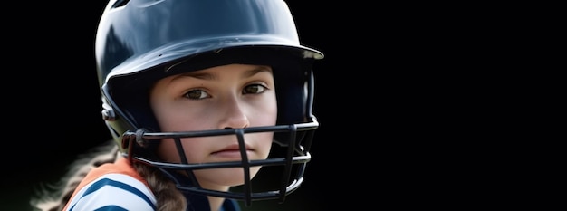 Ernstige softbalspeler van het middelbare schoolmeisje die slaguitrusting draagt