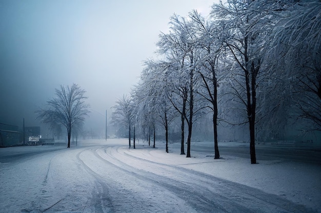 Ernstige vorst natuurramp achtergrond