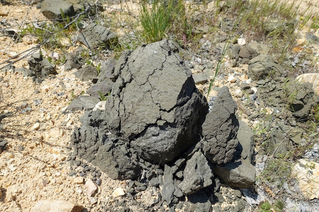 Eroded and crumbling rocks fragmentation of rocks rock types